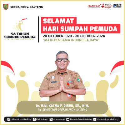 Sekda Kalteng : Selamat Hari Sumpah Pemuda